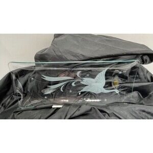 Vintage Etched Bird Vanity Tray Clear Glass Home Accessories Decor Nautical